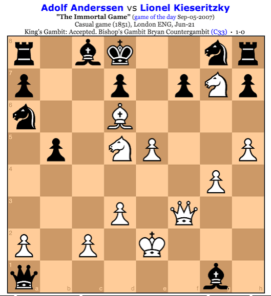 Chess news — The Immortal Game: A Timeless Classic
