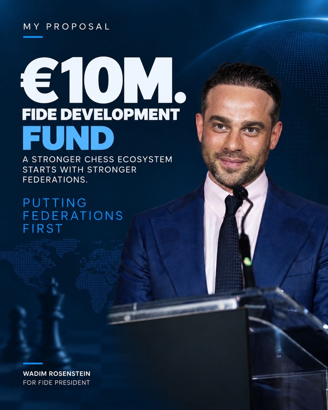 Chess news — Wadim Rosenstein Promises Funding For All Federations